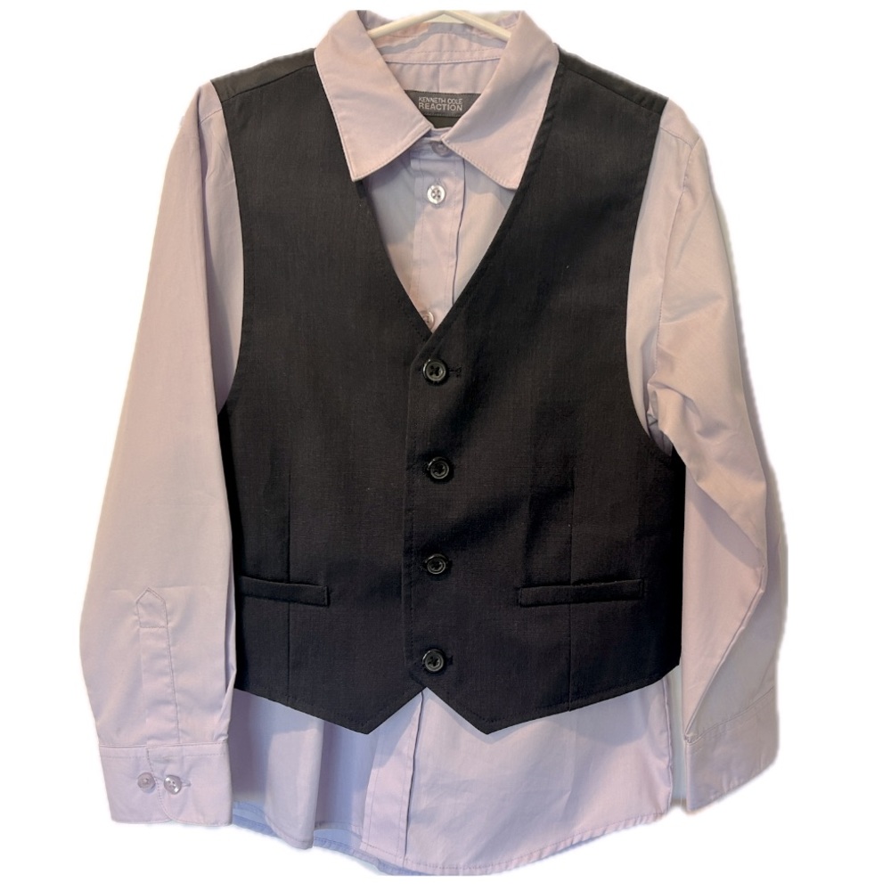 NWT Kenneth Cole Boys Dress Shirt/Vest Set